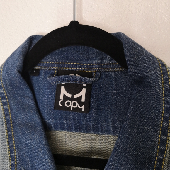 C1RCA Copy Collection Denim Distressed Jean Jacket - Picture 6 of 10